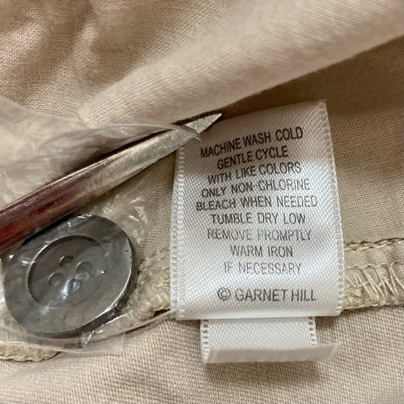 Garnet Hill Organic Cotton Khaki Pants 6 Basic Neutral Summer - Picture 10 of 14
